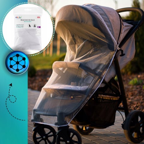 AKUKU Moskitiera do każdego wózka Uniwersalna siatka ochronna na owady