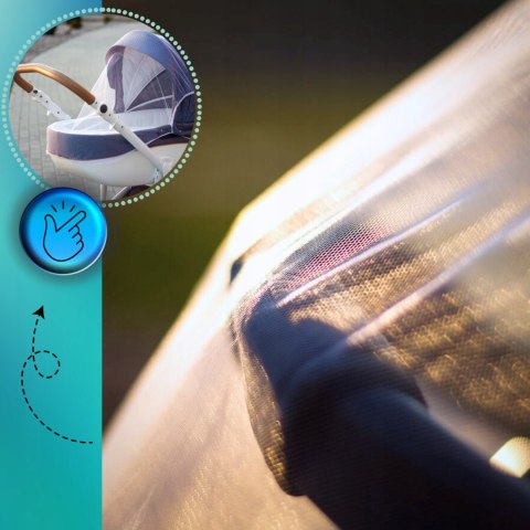 AKUKU Moskitiera do każdego wózka Uniwersalna siatka ochronna na owady