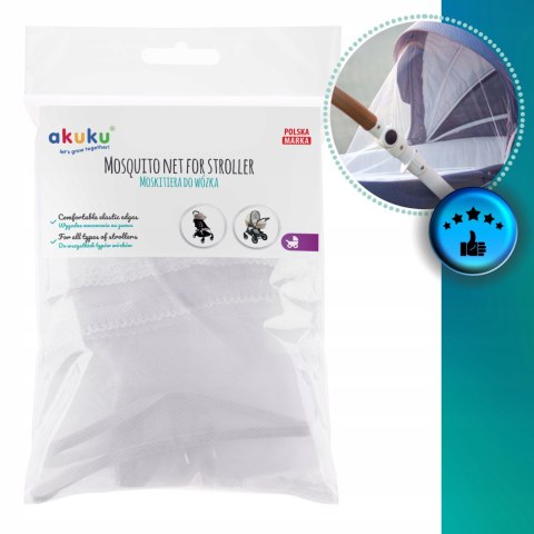 AKUKU Moskitiera do każdego wózka Uniwersalna siatka ochronna na owady