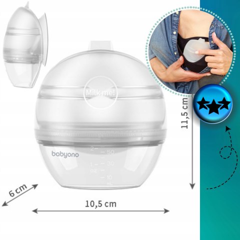 Laktator Kolektor Pokarmu Mleka Silikonowy Przezroczysty Wygodny 60ml