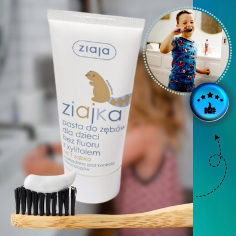 Pasta do zębów dla dzieci bez fluoru Bezpieczna Przeciwpróchnicza Ziajka