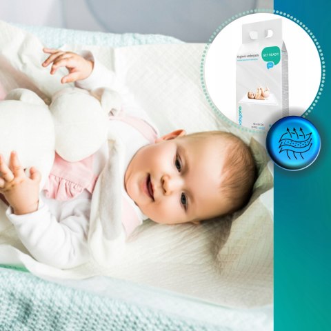 Podkłady do przewijania 40x60 Ochronne Chłonne + Paski Samoprzylepne x10szt