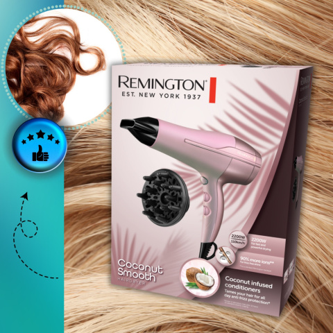 Suszarka do włosów Remington Mocna Zimny Nawiew z dyfuzorem z jonizacją Suszarka do włosów Remington Mocna Zimny Nawiew z dyfuzorem z jonizacją